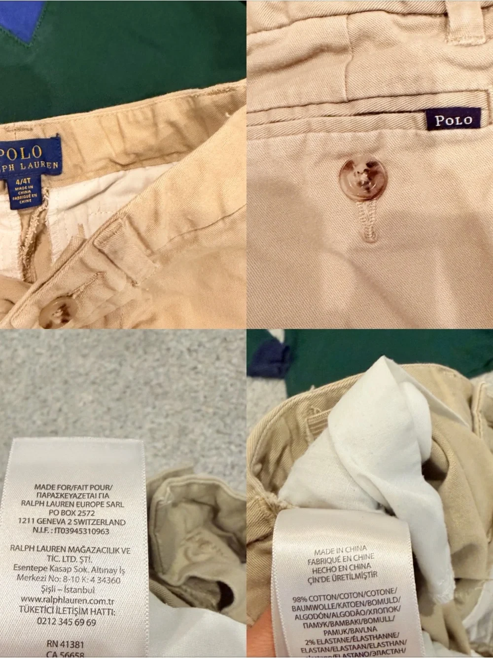 Classic Vintage Polo Ralph Lauren Rugby Polo & Khaki Pants boys 3T old money